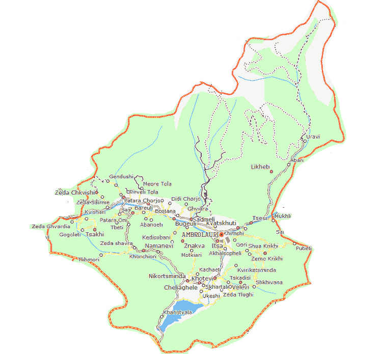 Ambrolauri municipaliteto žemėlapis