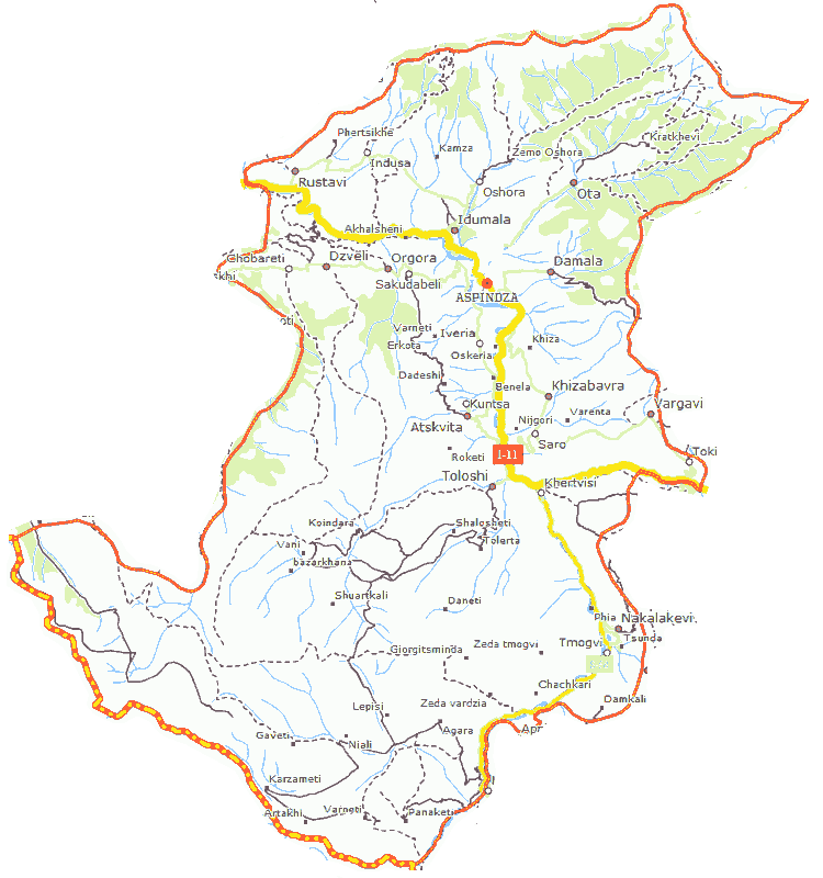 Aspindza municipaliteto žemėlapis
