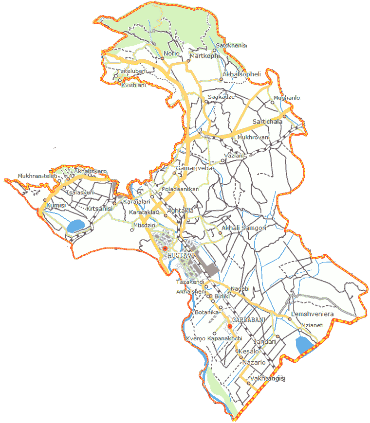 Gardabani municipaliteto žemėlapis
