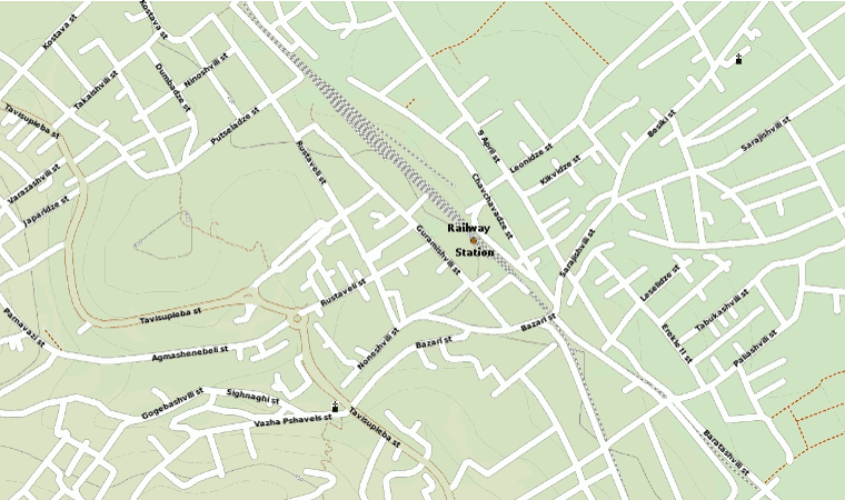 Gurdžaani miesto žemėlapis