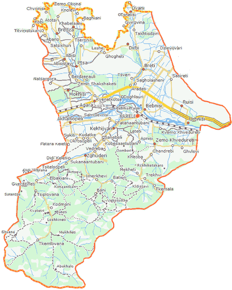 Kareli municipaliteto žemėlapis