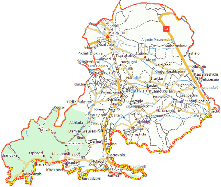Marneuli municipaliteto žemėlapis