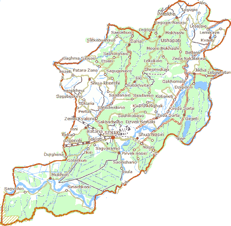 Senaki municipaliteto žemėlapis