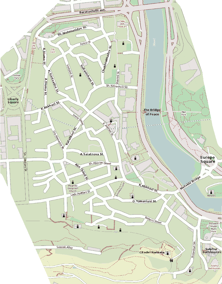Tbilisio sienamiesčio žemėlapis